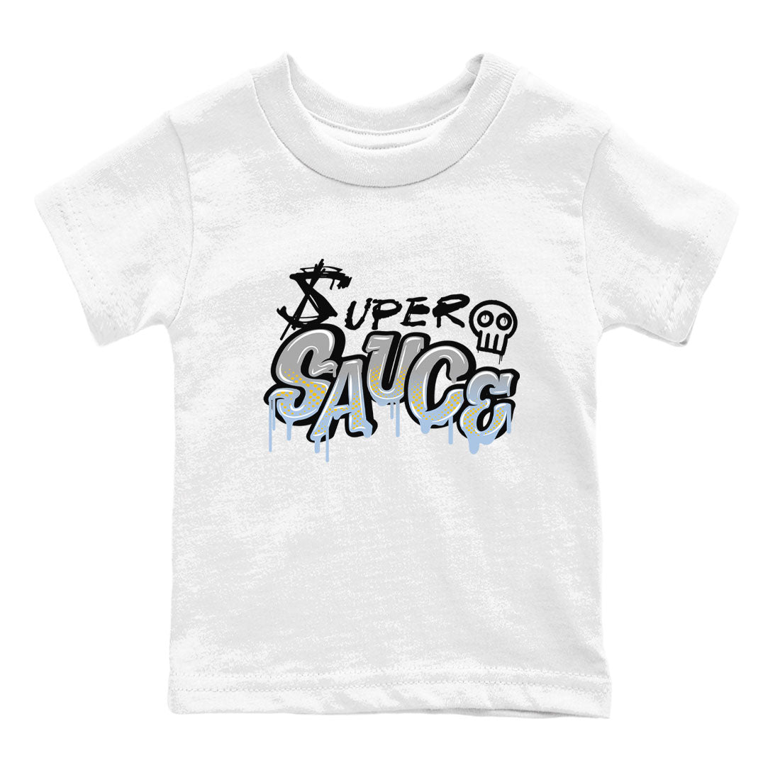 13s Blue Grey shirt to match jordans Super Sauce sneaker tees Air Jordan 13 Blue Grey SNRT sneaker release tees baby toddler White 2 cotton Shirt