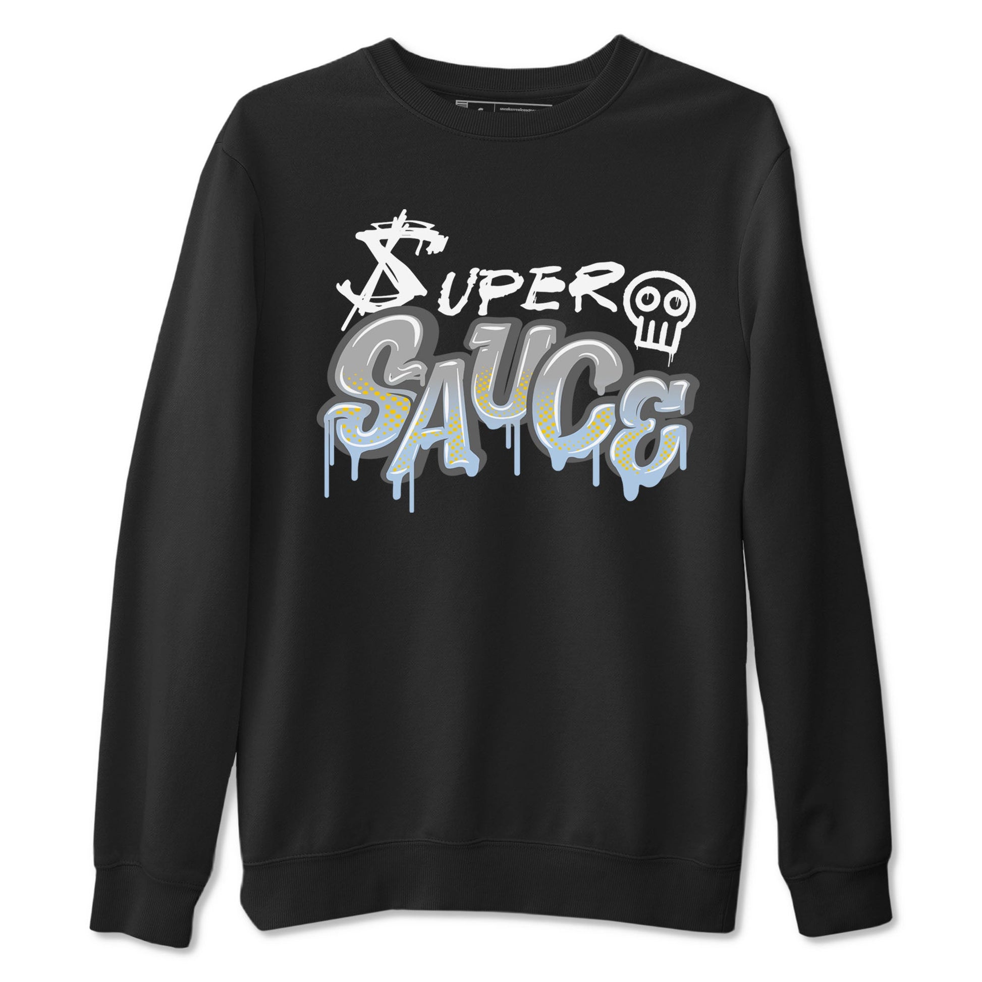 13s Blue Grey shirt to match jordans Super Sauce sneaker tees Air Jordan 13 Blue Grey SNRT Sneaker Release Tees unisex cotton Black 2 crew neck shirt