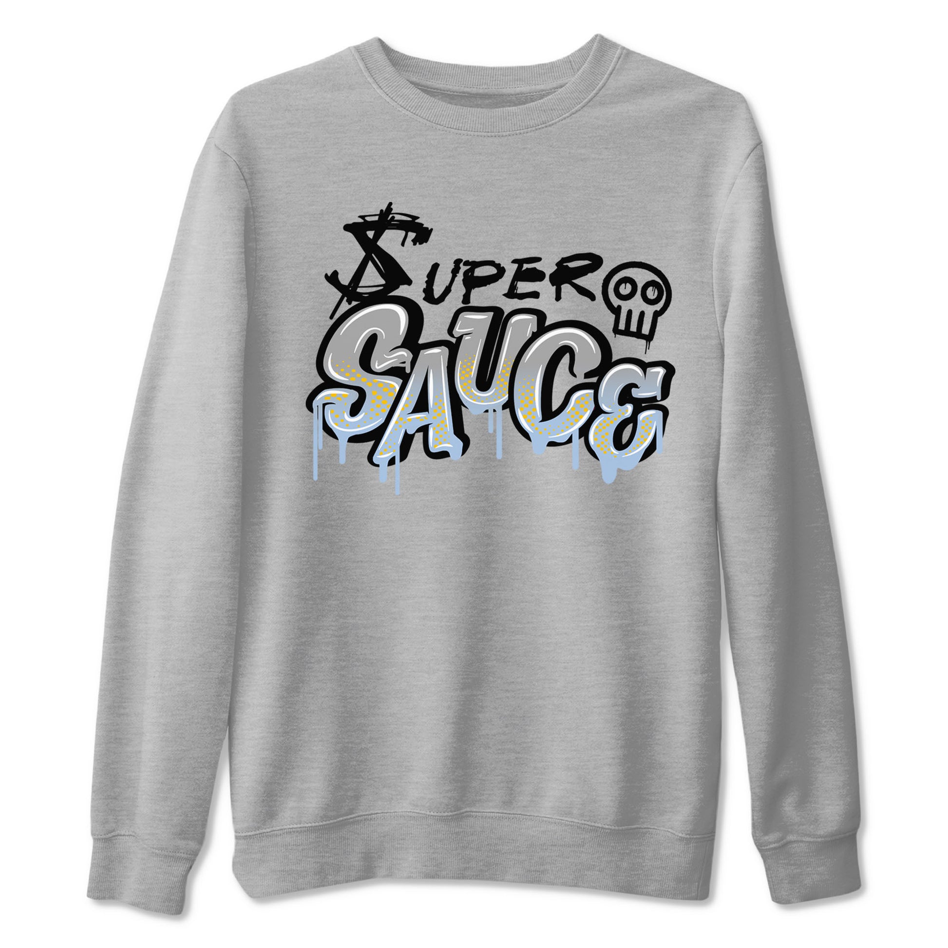 13s Blue Grey shirt to match jordans Super Sauce sneaker tees Air Jordan 13 Blue Grey SNRT Sneaker Release Tees unisex cotton Heather Grey 2 crew neck shirt