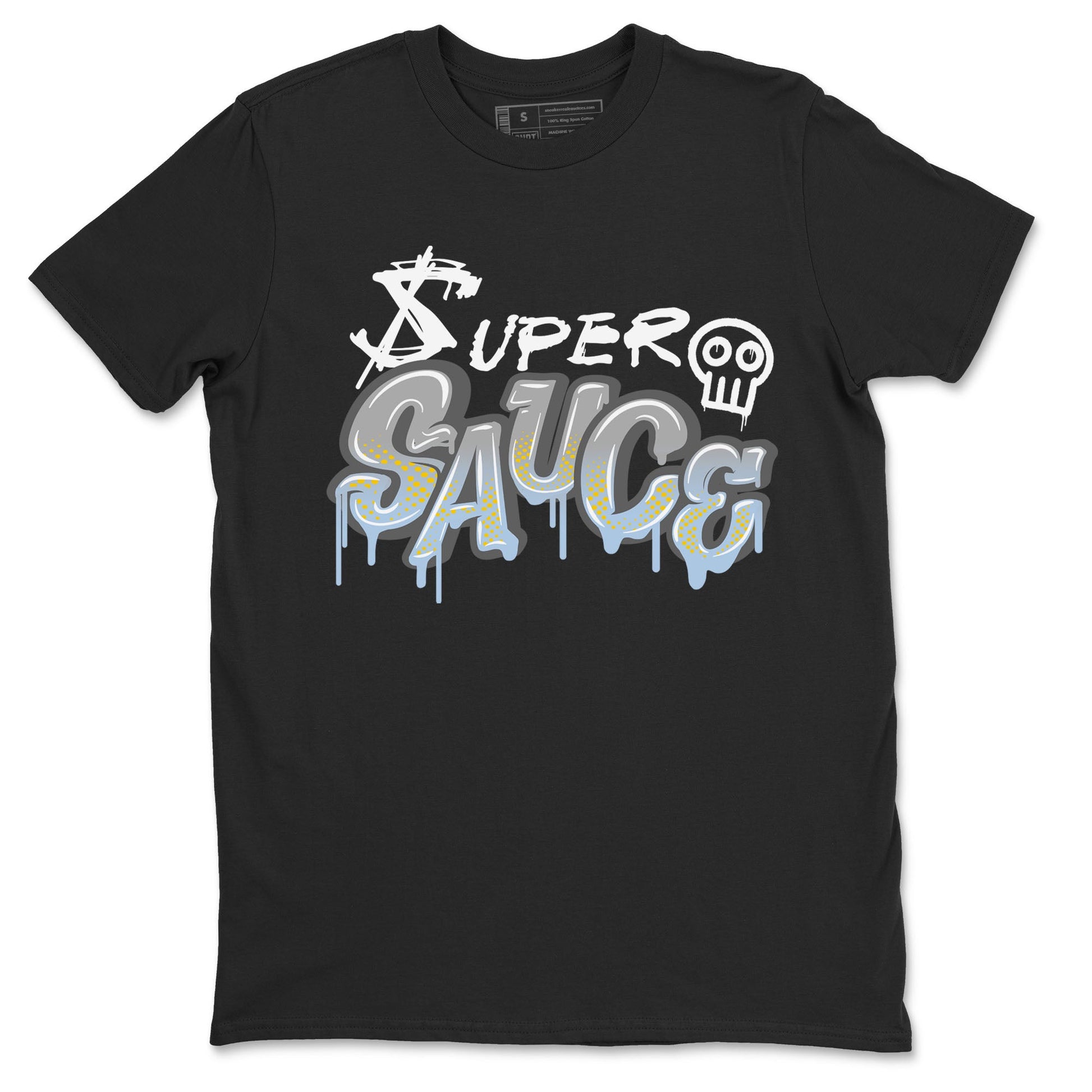 13s Blue Grey shirt to match jordans Super Sauce sneaker tees Air Jordan 13 Blue Grey SNRT Sneaker Release Tees unisex cotton Black 2 crew neck shirt
