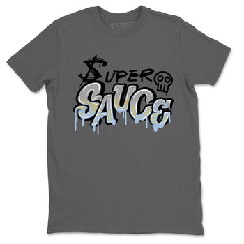 13s Blue Grey shirt to match jordans Super Sauce sneaker tees Air Jordan 13 Blue Grey SNRT Sneaker Release Tees unisex cotton Cool Grey 2 crew neck shirt