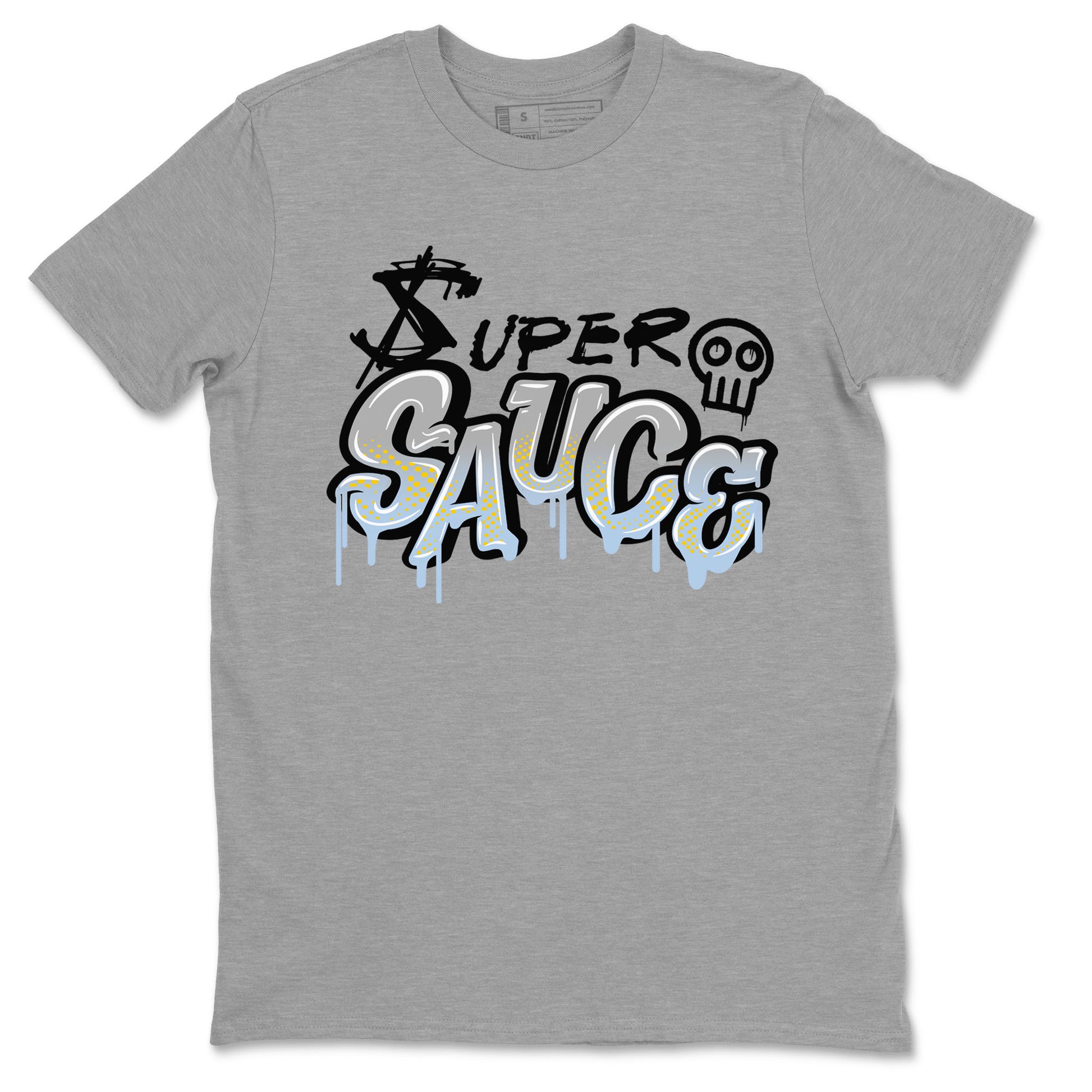 13s Blue Grey shirt to match jordans Super Sauce sneaker tees Air Jordan 13 Blue Grey SNRT Sneaker Release Tees unisex cotton Heather Grey 2 crew neck shirt