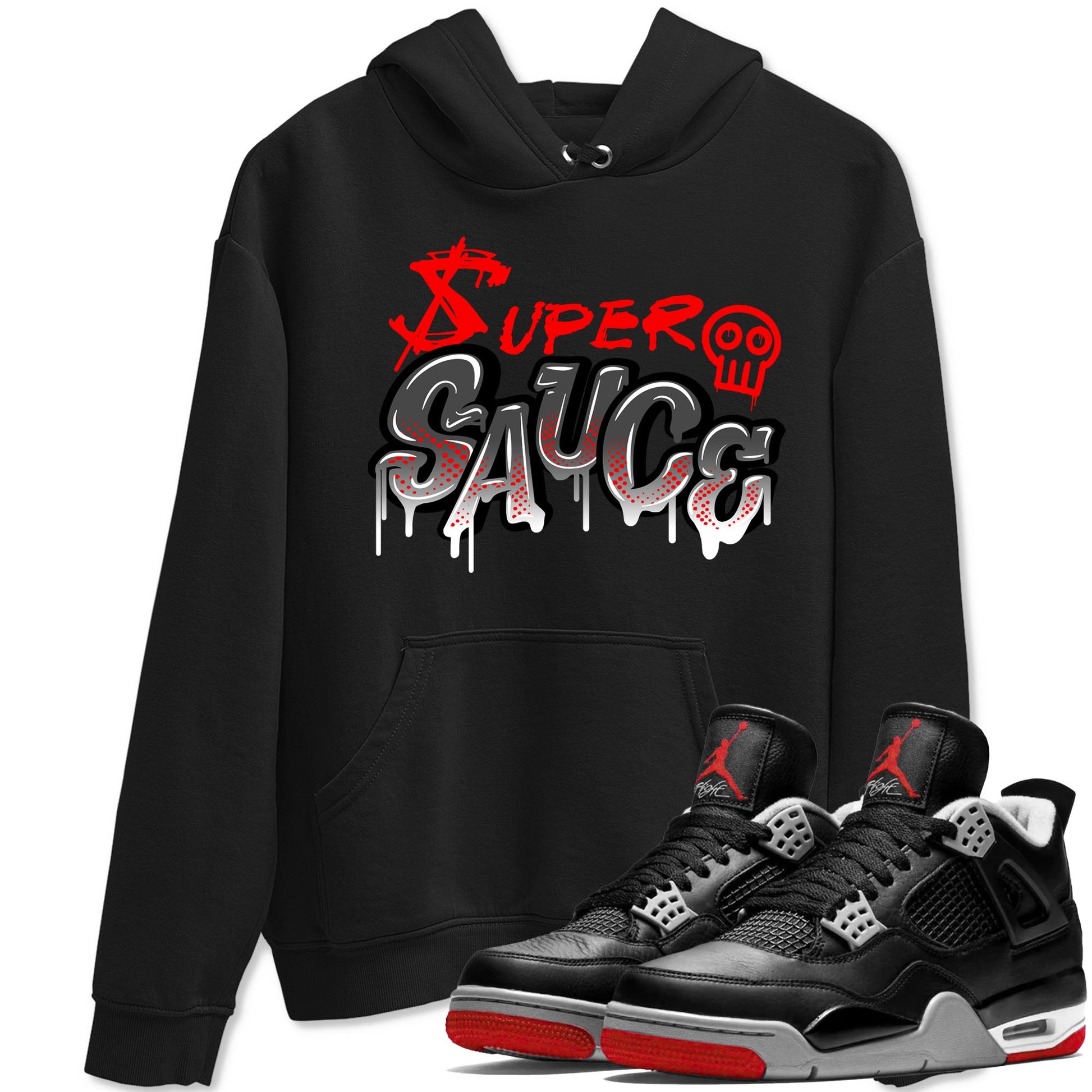4s Bred Reimagined shirt to match jordans Super Sauce sneaker tees Air Jordan 4 Bred Reimagined SNRT Sneaker Release Tees unisex cotton Black 1 crew neck shirt