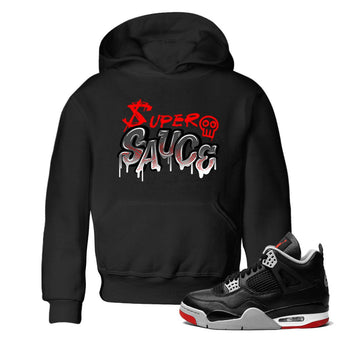 4s Bred Reimagined shirt to match jordans Super Sauce sneaker tees Air Jordan 4 Bred Reimagined SNRT sneaker release tees baby toddler Black 1 cotton Shirt