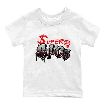 4s Bred Reimagined shirt to match jordans Super Sauce sneaker tees Air Jordan 4 Bred Reimagined SNRT sneaker release tees baby toddler White 2 cotton Shirt