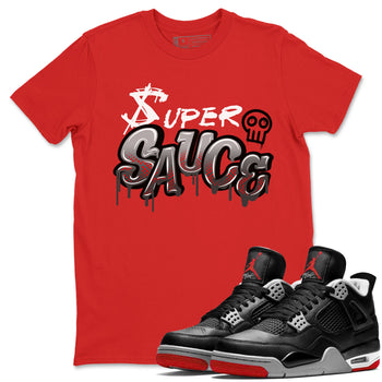 4s Bred Reimagined shirt to match jordans Super Sauce sneaker tees Air Jordan 4 Bred Reimagined SNRT Sneaker Release Tees unisex cotton Red 1 crew neck shirt