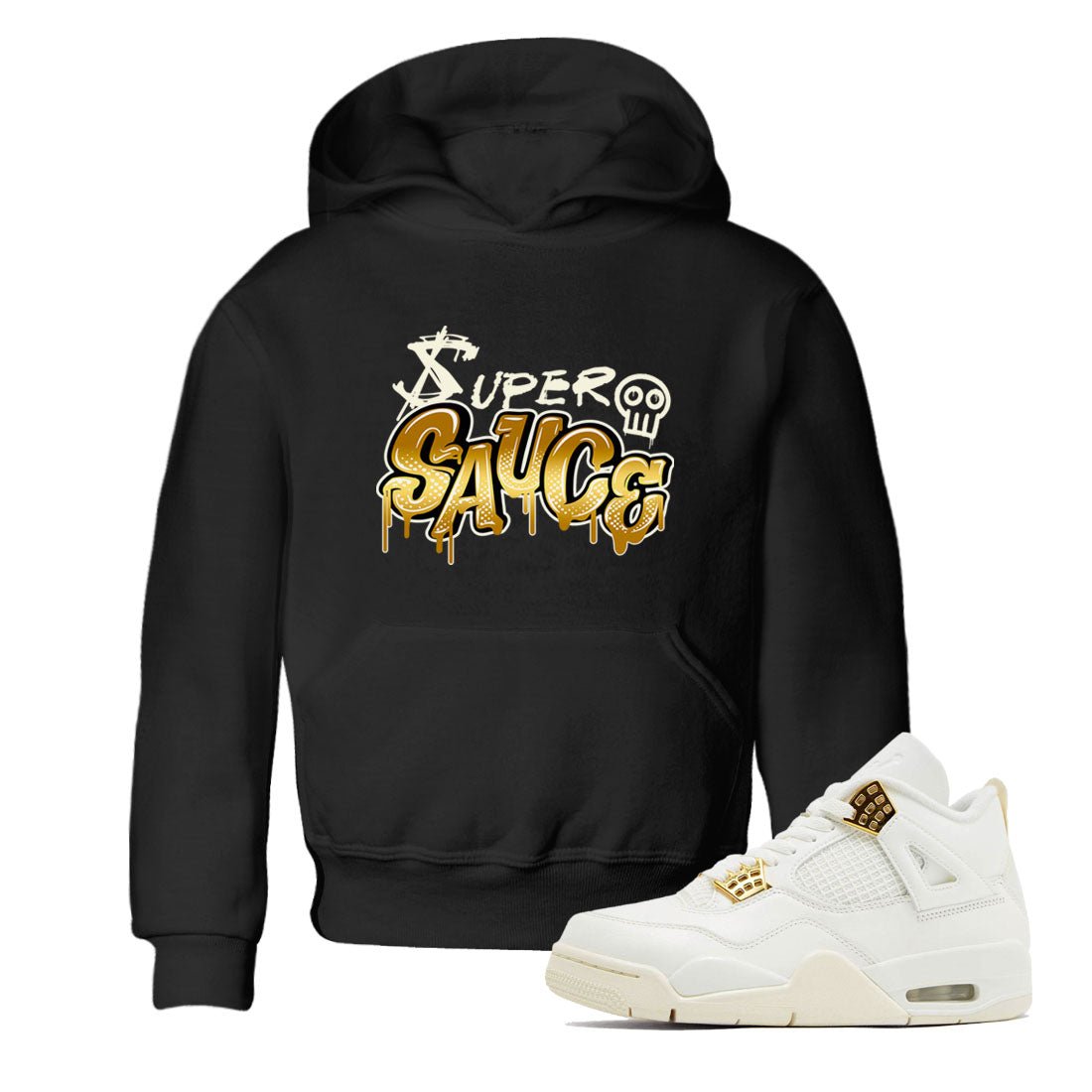 4s Sail shirt to match jordans Super Sauce sneaker tees Air Jordan 4 Sail SNRT 4s Metallic Gold sneaker release tees baby toddler Black 1 cotton Shirt