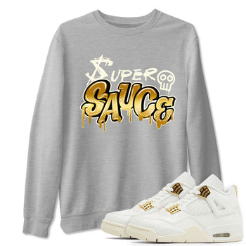 4s Sail shirt to match jordans Super Sauce sneaker tees Air Jordan 4 Sail SNRT 4s Metallic Gold Sneaker Release Tees unisex cotton Heather Grey 1 crew neck shirt