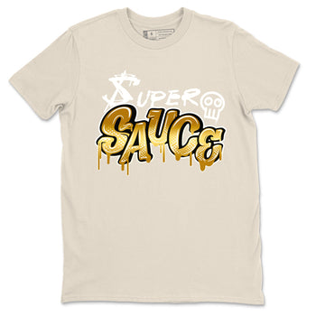 4s Sail shirt to match jordans Super Sauce sneaker tees Air Jordan 4 Sail SNRT 4s Metallic Gold Sneaker Release Tees unisex cotton Natural 2 crew neck shirt