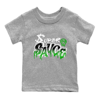 5s Lucky Green shirt to match jordans Super Sauce sneaker tees Air Jordan 5 Lucky Green SNRT sneaker release tees baby toddler Heather Grey 2 cotton Shirt