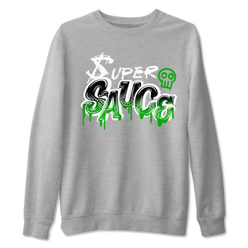 5s Lucky Green shirt to match jordans Super Sauce sneaker tees Air Jordan 5 Lucky Green SNRT Sneaker Release Tees unisex cotton Heather Grey 2 crew neck shirt