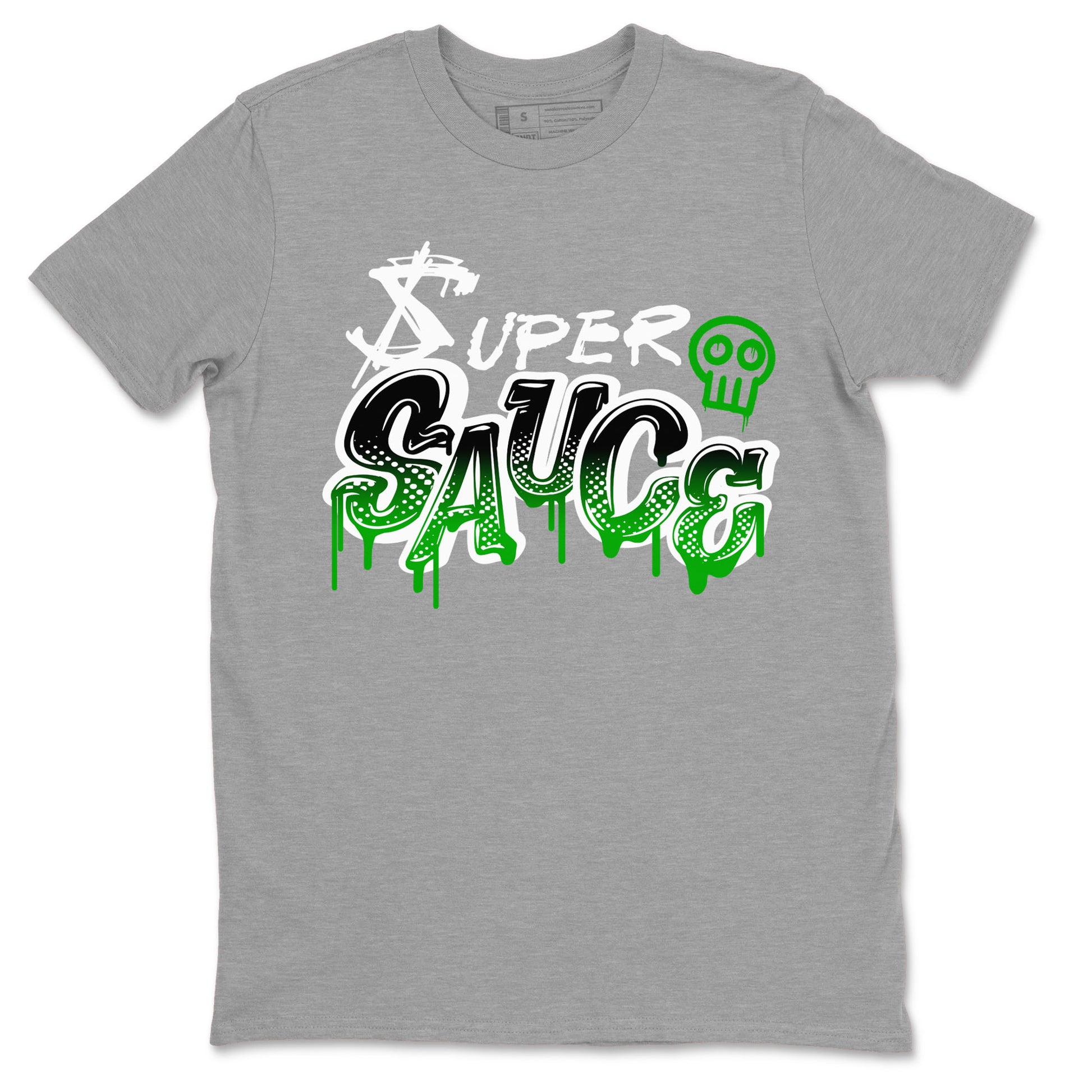 5s Lucky Green shirt to match jordans Super Sauce sneaker tees Air Jordan 5 Lucky Green SNRT Sneaker Release Tees unisex cotton Heather Grey 2 crew neck shirt