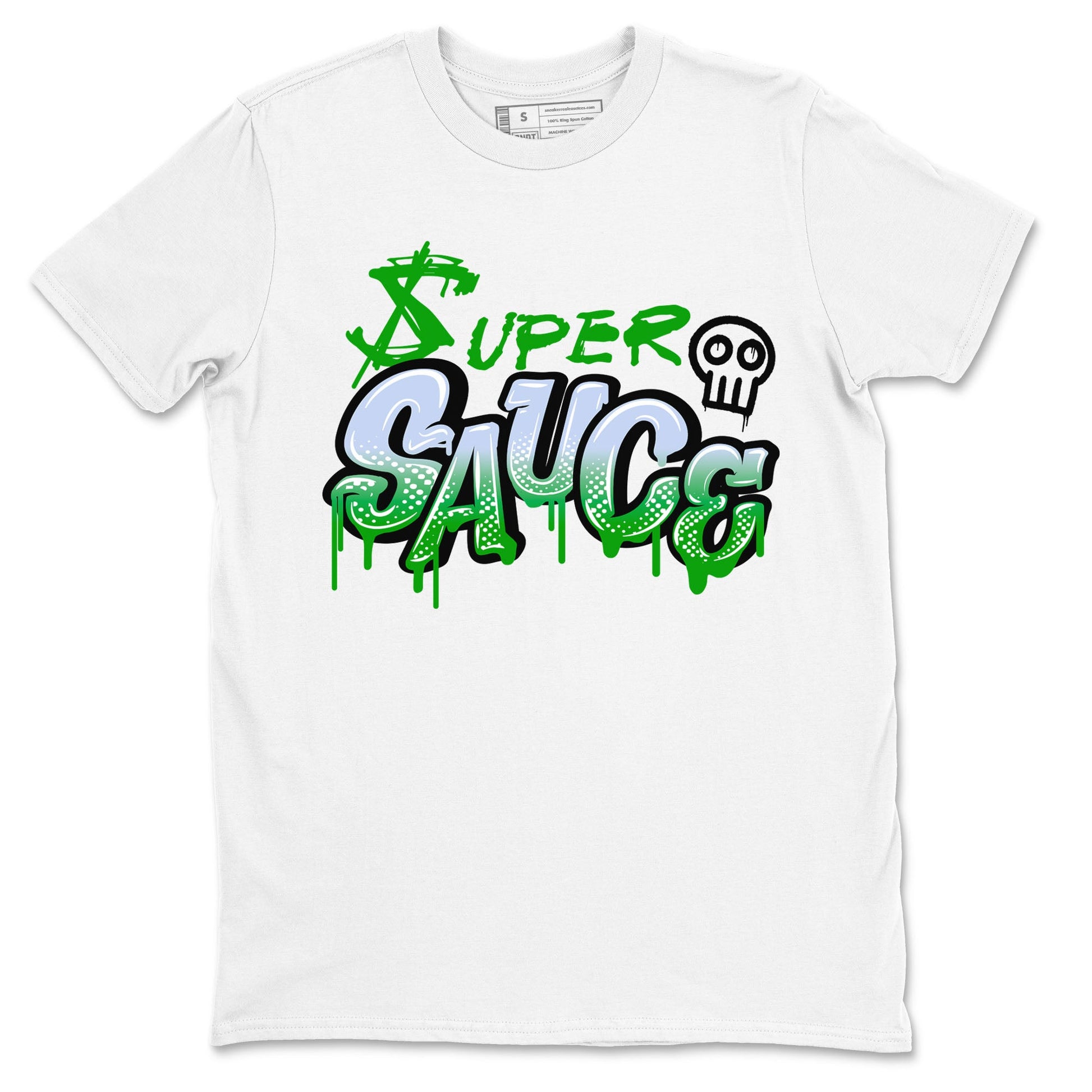 5s Lucky Green shirt to match jordans Super Sauce sneaker tees Air Jordan 5 Lucky Green SNRT Sneaker Release Tees unisex cotton White 2 crew neck shirt
