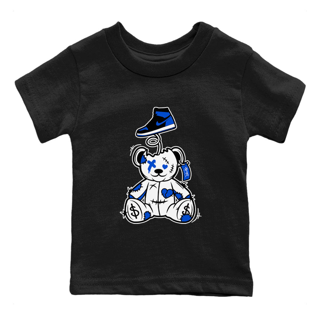 Jordan 1 High OG Royal Reimagined shirt to match jordans Surprise Teddy Bear sneaker tees Air Jordan 1 Royal Reimagined SNRT Sneaker Tees Baby Toddler Black 2 T-Shirt