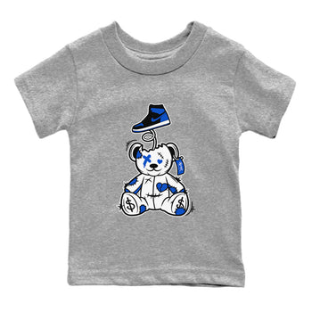 Jordan 1 High OG Royal Reimagined shirt to match jordans Surprise Teddy Bear sneaker tees Air Jordan 1 Royal Reimagined SNRT Sneaker Tees Baby Toddler Heather Grey 2 T-Shirt