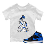 Jordan 1 High OG Royal Reimagined shirt to match jordans Surprise Teddy Bear sneaker tees Air Jordan 1 Royal Reimagined SNRT Sneaker Tees Baby Toddler White 1 T-Shirt