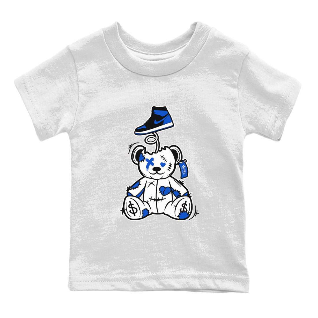 Jordan 1 High OG Royal Reimagined shirt to match jordans Surprise Teddy Bear sneaker tees Air Jordan 1 Royal Reimagined SNRT Sneaker Tees Baby Toddler White 2 T-Shirt