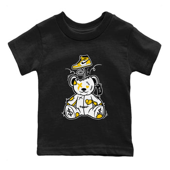 1s Yellow Ochre shirt to match jordans Surprise Teddy Bear sneaker tees streetwear brand Air Jordan 1 High OG Yellow Ochre SNRT sneaker release tees baby toddler Black 2 cotton Shirt
