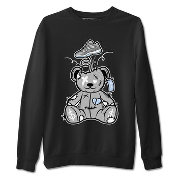 11s Cool Grey shirt to match jordans Surprise Teddy Bear sneaker tees Air Jordan 11 Cool Grey SNRT Sneaker Release Tees unisex cotton Black 2 crew neck shirt