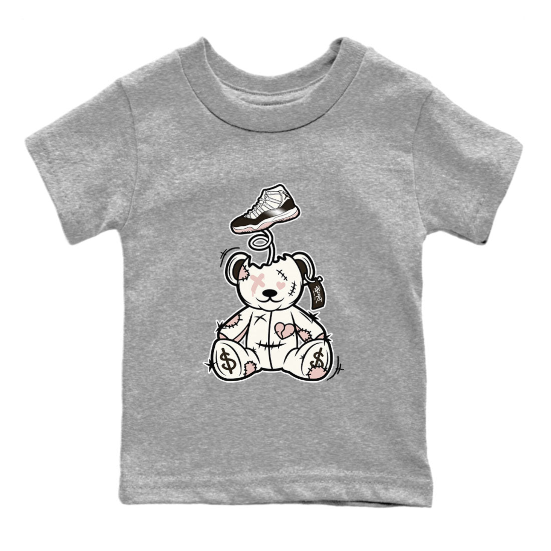 Air Jordan 11 Neapolitan shirt to match jordans Surprise Teddy Bear sneaker tees Air Jordan 11 Neapolitan SNRT Sneaker Tees Baby Toddler Heather Grey 2 T-Shirt