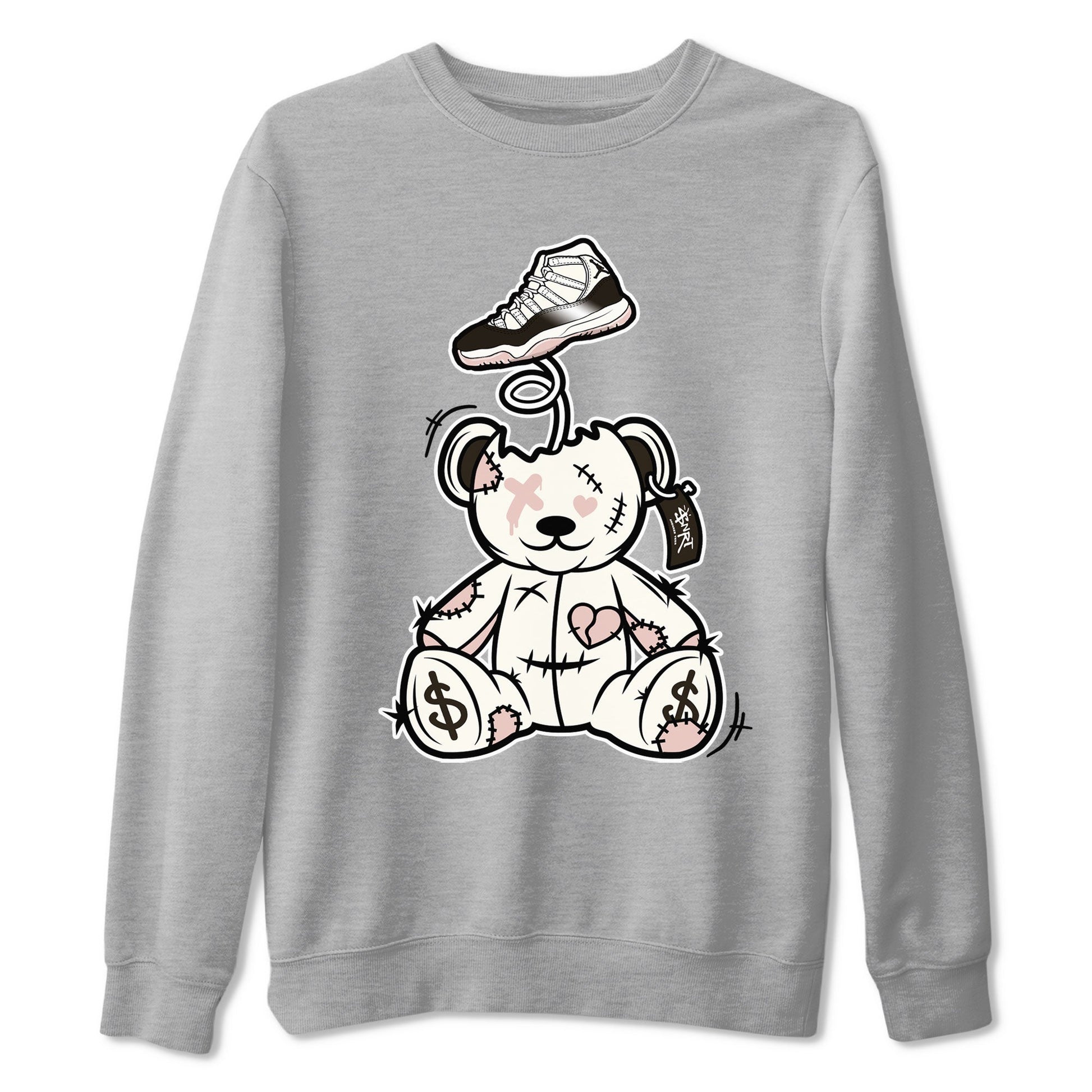 Air Jordan 11 Neapolitan shirt to match jordans Surprise Teddy Bear sneaker tees Air Jordan 11 Neapolitan SNRT Sneaker Tees Unisex Heather Grey 2 T-Shirt