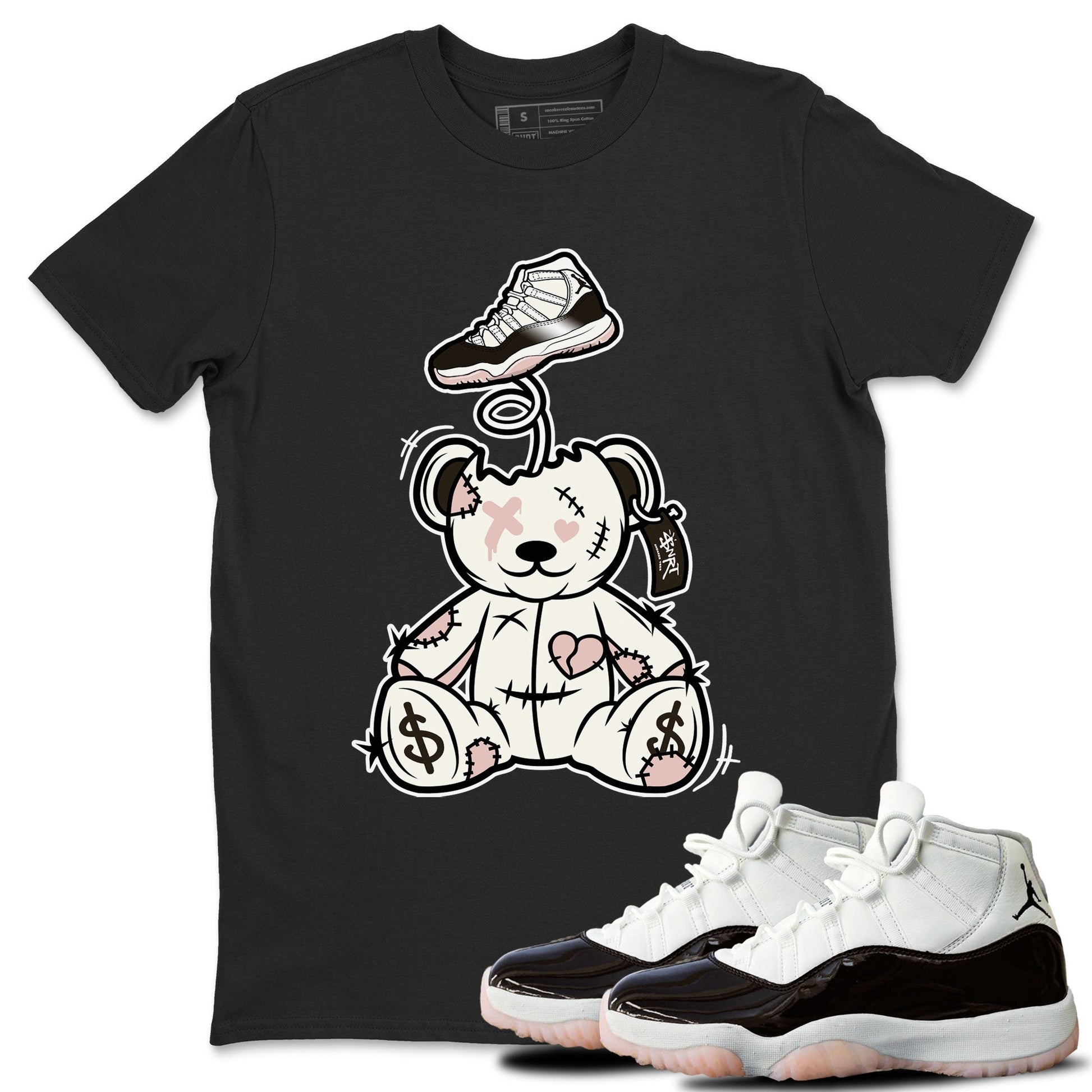 Air Jordan 11 Neapolitan shirt to match jordans Surprise Teddy Bear sneaker tees Air Jordan 11 Neapolitan SNRT Sneaker Tees Unisex Black 1 T-Shirt