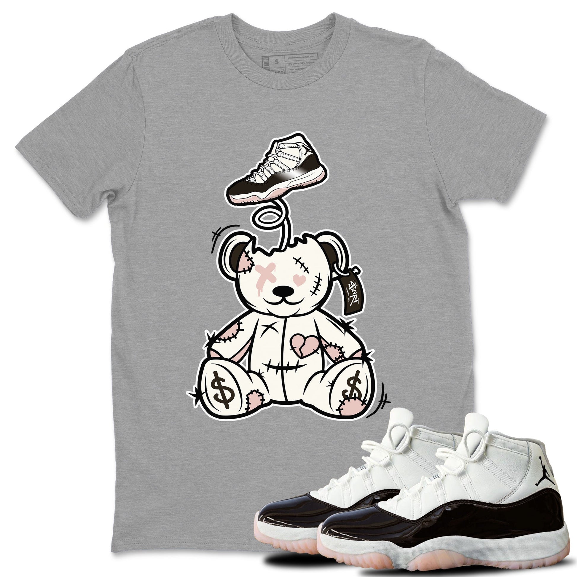 Air Jordan 11 Neapolitan shirt to match jordans Surprise Teddy Bear sneaker tees Air Jordan 11 Neapolitan SNRT Sneaker Tees Unisex Heather Grey 1 T-Shirt