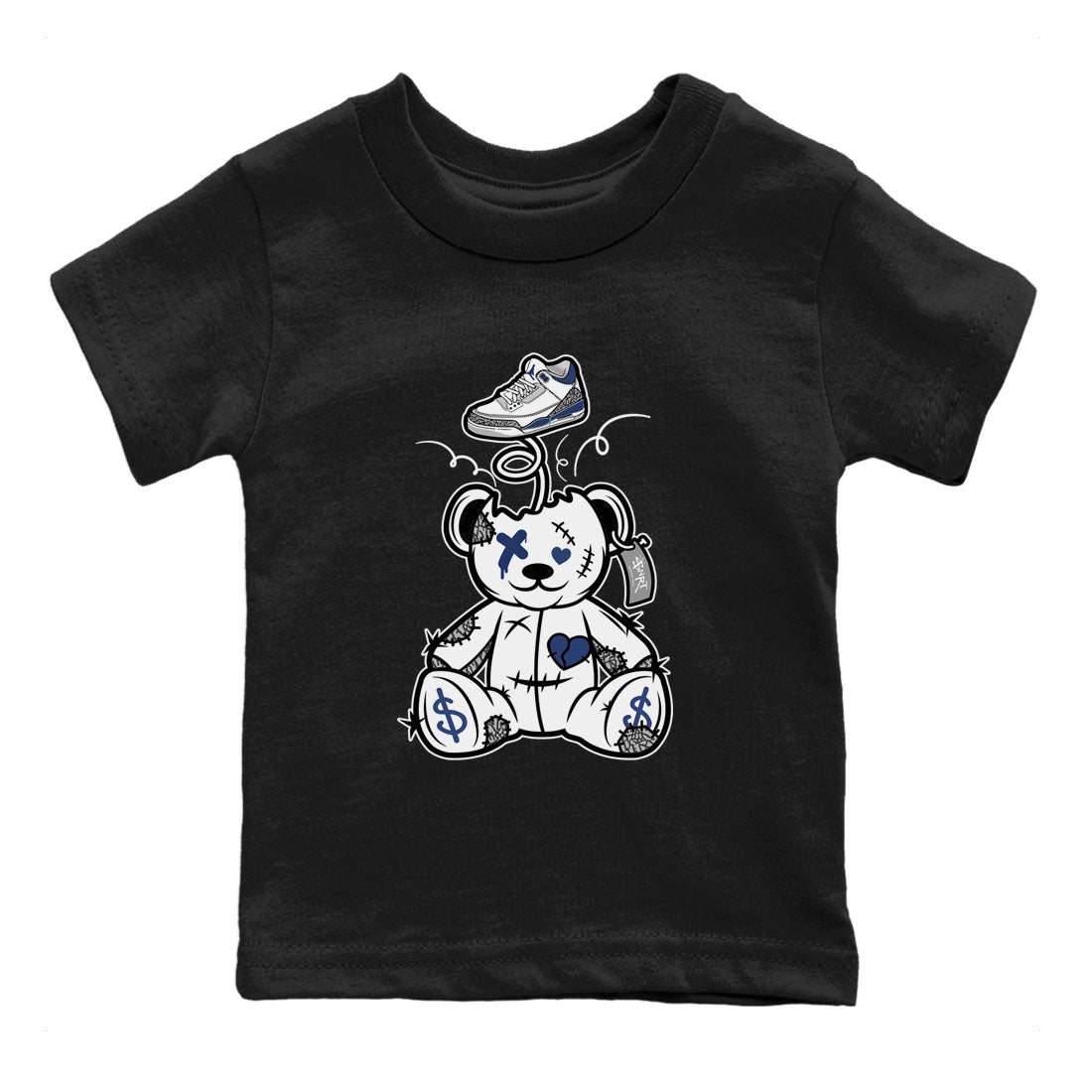 3s Midnight Navy shirt to match jordans Surprise Teddy Bear sneaker match tee Air Jordan 3 Midnight Navy SNRT Sneaker Tees baby toddler Black 2 cotton Shirt