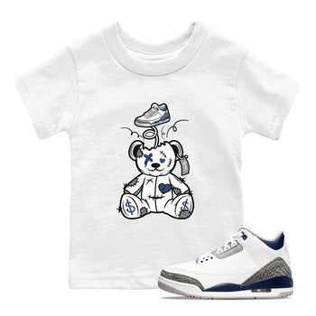 3s Midnight Navy shirt to match jordans Surprise Teddy Bear sneaker match tee Air Jordan 3 Midnight Navy SNRT Sneaker Tees baby toddler White 1 cotton Shirt