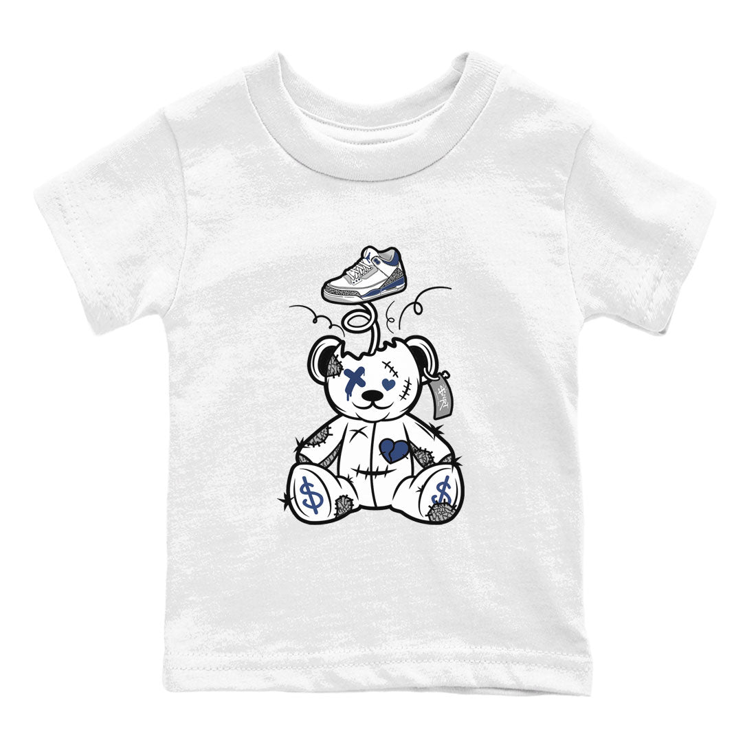 3s Midnight Navy shirt to match jordans Surprise Teddy Bear sneaker match tee Air Jordan 3 Midnight Navy SNRT Sneaker Tees baby toddler White 2 cotton Shirt