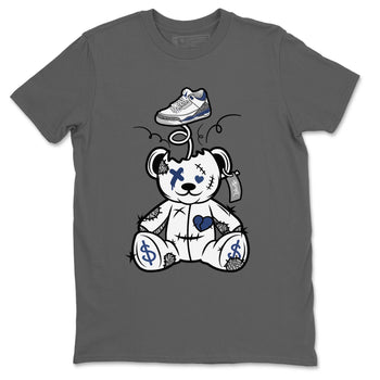 3s Midnight Navy shirt to match jordans Surprise Teddy Bear sneaker match tee Air Jordan 3 Midnight Navy SNRT Sneaker Tees unisex cotton Cool Grey 2 crew neck shirt