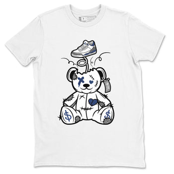 3s Midnight Navy shirt to match jordans Surprise Teddy Bear sneaker match tee Air Jordan 3 Midnight Navy SNRT Sneaker Tees unisex cotton White 2 crew neck shirt