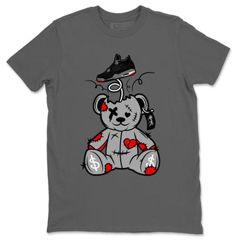AJ4 Bred Reimagined shirt to match jordans Surprise Teddy Bear sneaker tees streetwear brand Air Jordan 4 Bred Reimagined SNRT Sneaker Release Tees unisex cotton Cool Grey 2 crew neck shirt