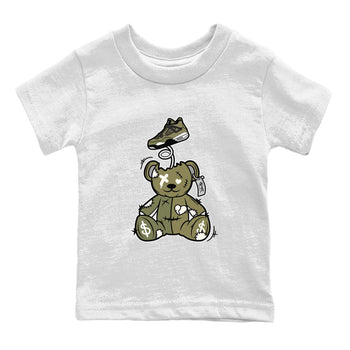 Air Jordan 4 Medium Olive shirt to match jordans Surprise Teddy Bear sneaker tees Air Jordan 4 Medium Olive SNRT Sneaker Tees Baby Toddler White 2 T-Shirt