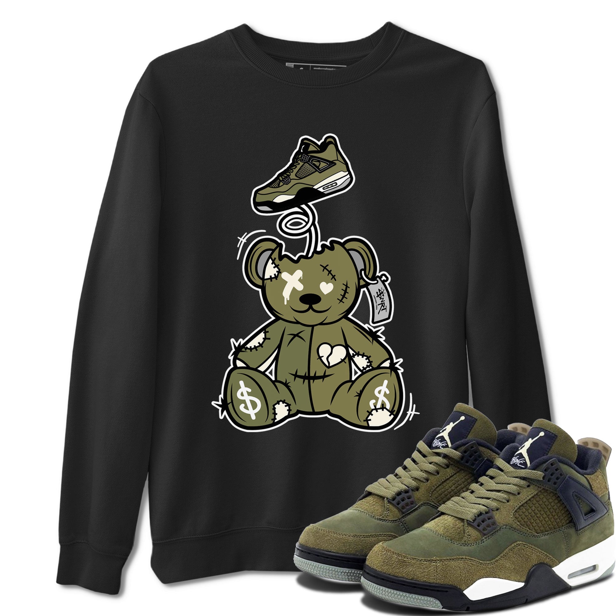 Air Jordan 4 Medium Olive shirt to match jordans Surprise Teddy Bear sneaker tees Air Jordan 4 Medium Olive SNRT Sneaker Tees Unisex Black 1 T-Shirt