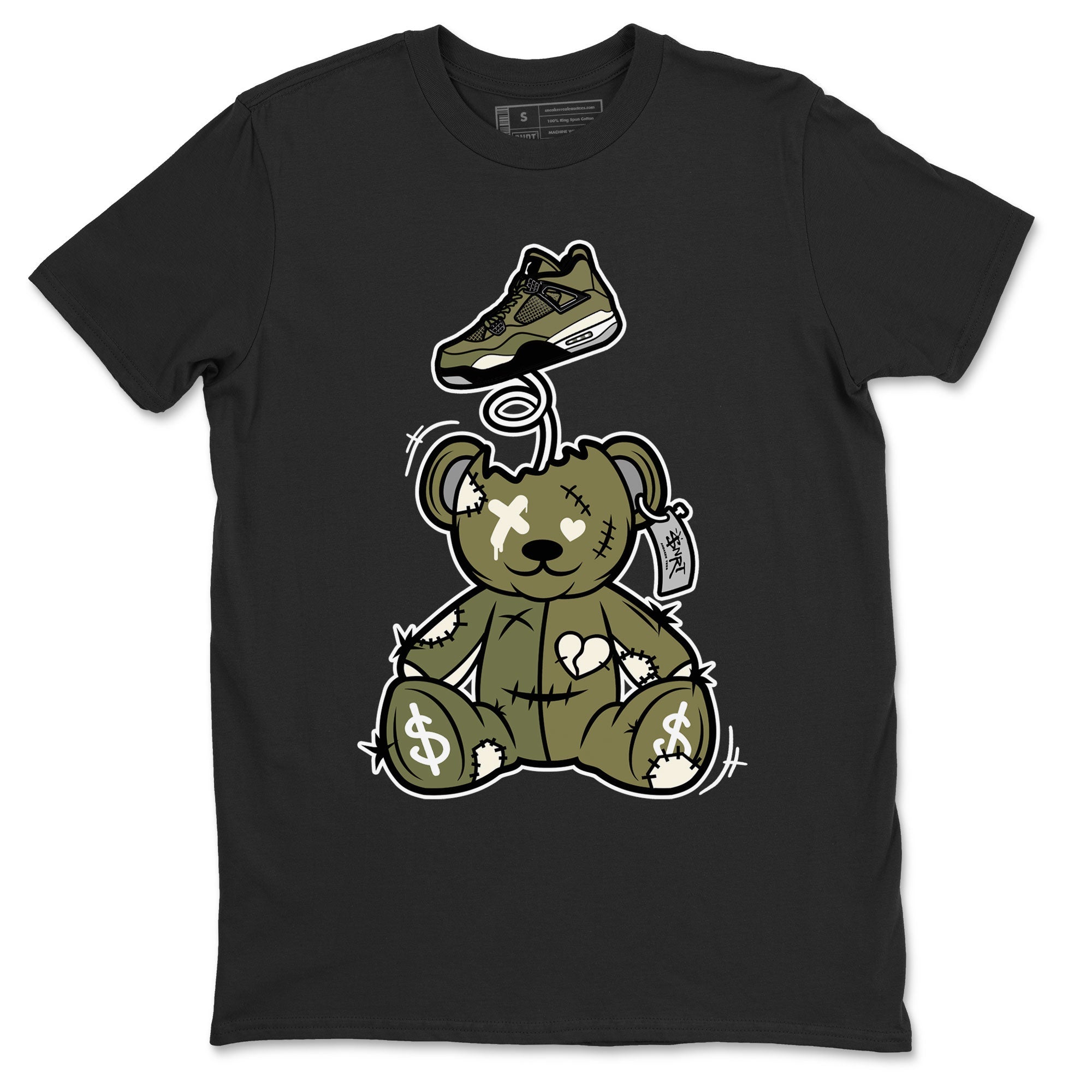 Air Jordan 4 Medium Olive shirt to match jordans Surprise Teddy Bear sneaker tees Air Jordan 4 Medium Olive SNRT Sneaker Tees Unisex Black 2 T-Shirt