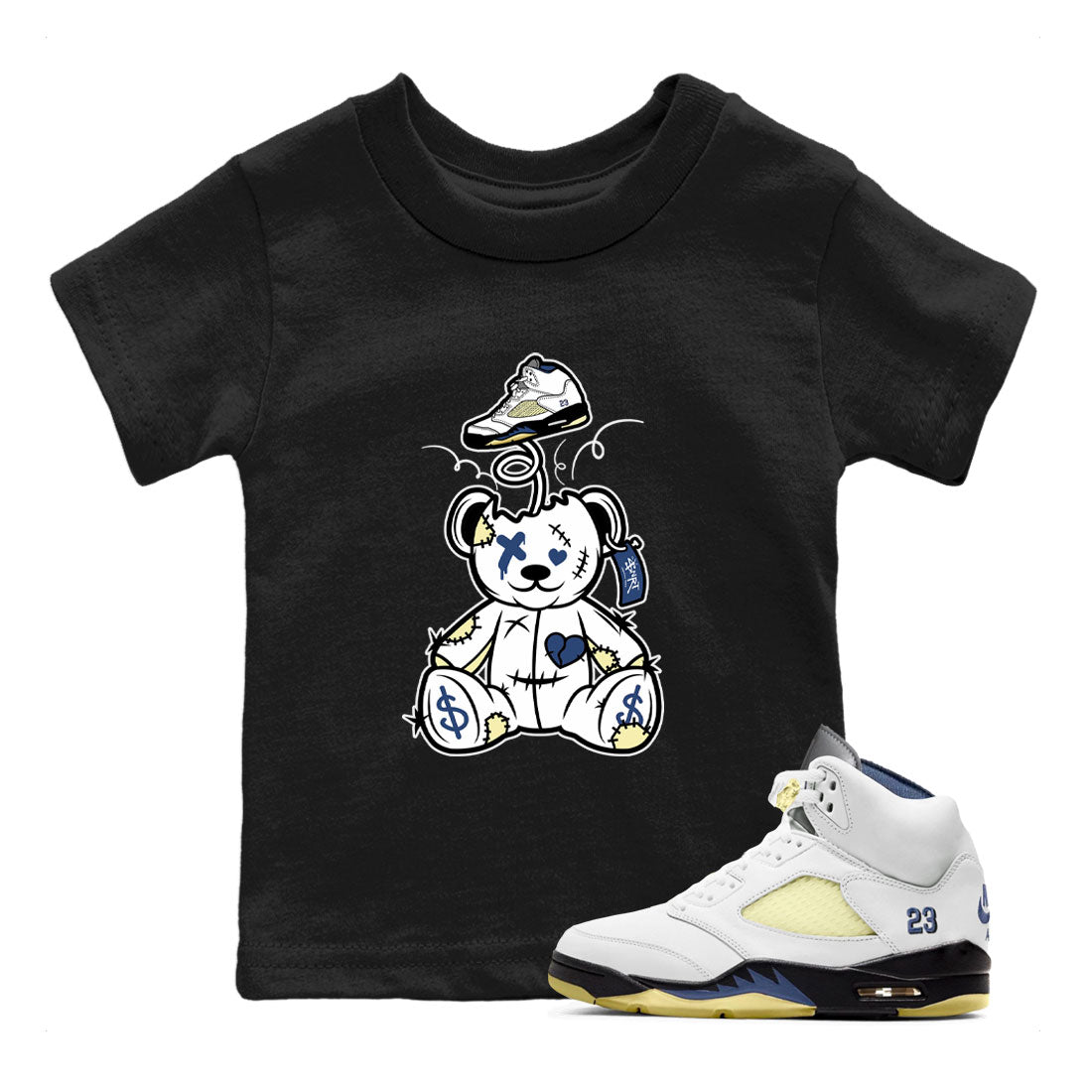 Air Jordan 5 A Ma Maniere x Dawn shirt to match jordans Surprise Teddy Bear sneaker tees Air Jordan 5 A Ma Maniere x Photon Dust SNRT Sneaker Tees Sneaker Matching Shirt Baby Toddler Black 1 T-Shirt