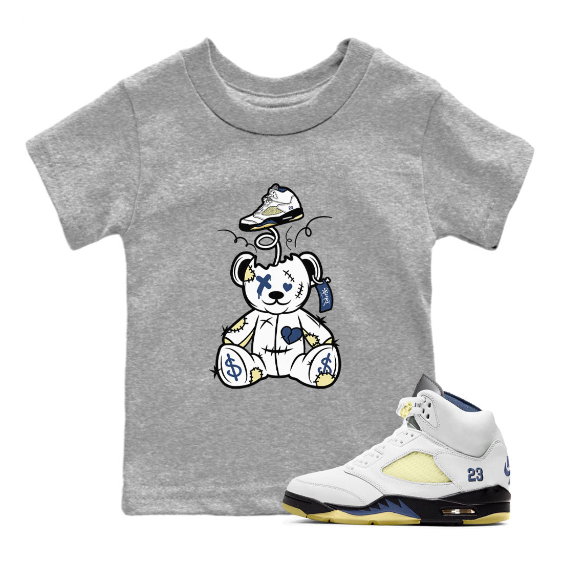 Air Jordan 5 A Ma Maniere x Dawn shirt to match jordans Surprise Teddy Bear sneaker tees Air Jordan 5 A Ma Maniere x Photon Dust SNRT Sneaker Tees Sneaker Matching Shirt Baby Toddler Heather Grey 1 T-Shirt