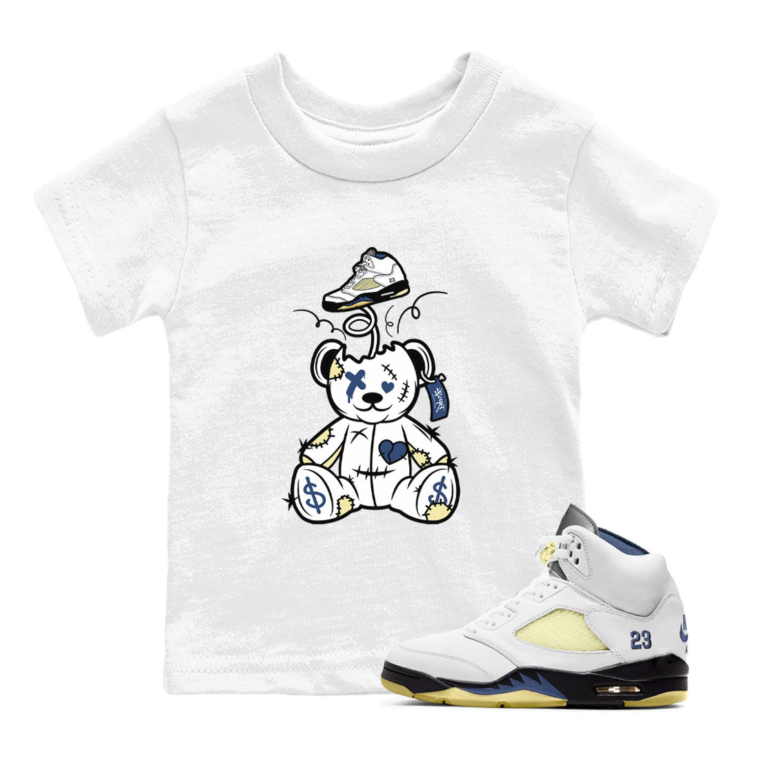 Air Jordan 5 A Ma Maniere x Dawn shirt to match jordans Surprise Teddy Bear sneaker tees Air Jordan 5 A Ma Maniere x Photon Dust SNRT Sneaker Tees Sneaker Matching Shirt Baby Toddler White 1 T-Shirt