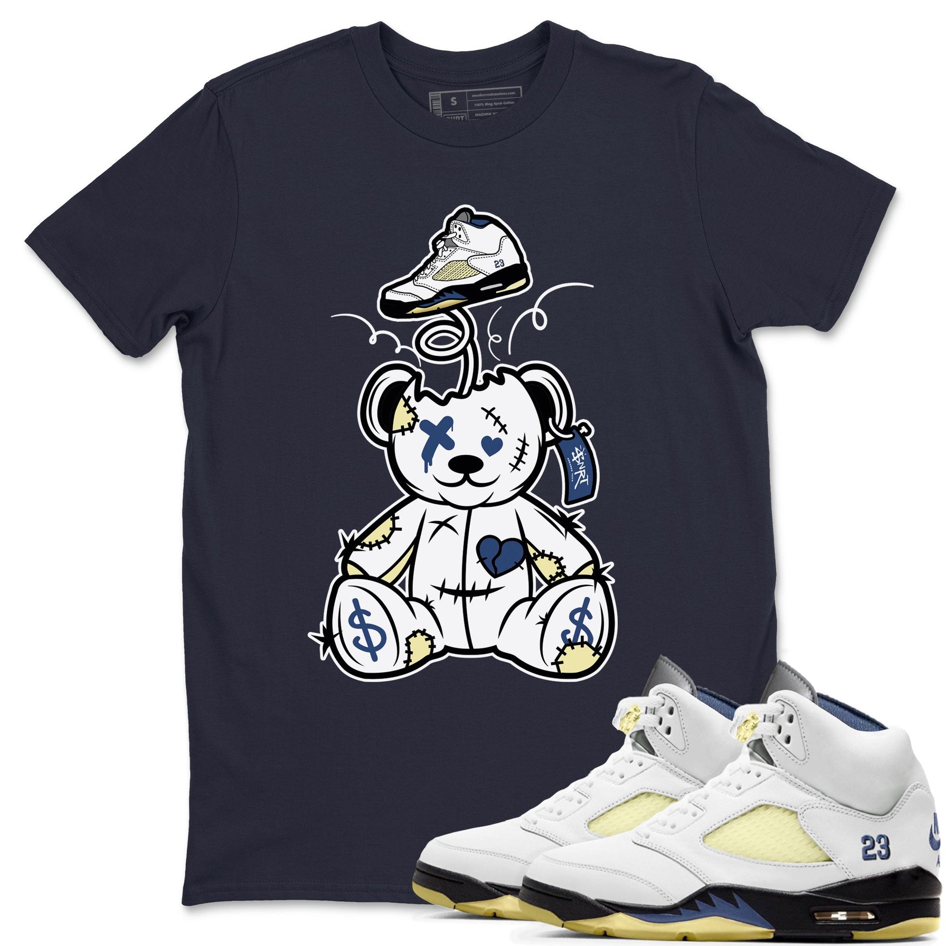 Air Jordan 5 A Ma Maniere x Dawn shirt to match jordans Surprise Teddy Bear sneaker tees Air Jordan 5 A Ma Maniere x Photon Dust SNRT Sneaker Tees Sneaker Matching Shirt Unisex Navy 1 T-Shirt