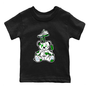 Jordan 5 Retro Lucky Green shirt to match jordans Surprise Teddy Bear sneaker tees AJ5 Retro Lucky Green SNRT Sneaker Tees Kids Youth Sneaker Matching Shirt Black 2 T-Shirt