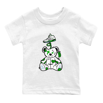 Jordan 5 Retro Lucky Green shirt to match jordans Surprise Teddy Bear sneaker tees AJ5 Retro Lucky Green SNRT Sneaker Tees Kids Youth Sneaker Matching Shirt White 2 T-Shirt