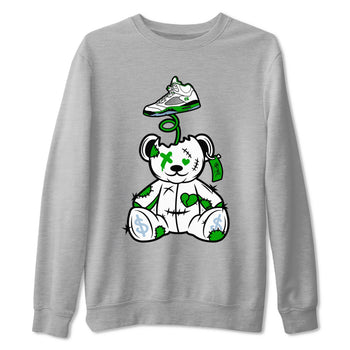 Jordan 5 Retro Lucky Green shirt to match jordans Surprise Teddy Bear sneaker tees Air Jordan 5 Lucky Green SNRT Sneaker Tees Unisex Sneaker Matching Clothes Heather Grey 2 T-Shirt
