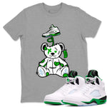 Jordan 5 Retro Lucky Green shirt to match jordans Surprise Teddy Bear sneaker tees Air Jordan 5 Lucky Green SNRT Sneaker Tees Unisex Sneaker Matching Clothes Heather Grey 1 T-Shirt