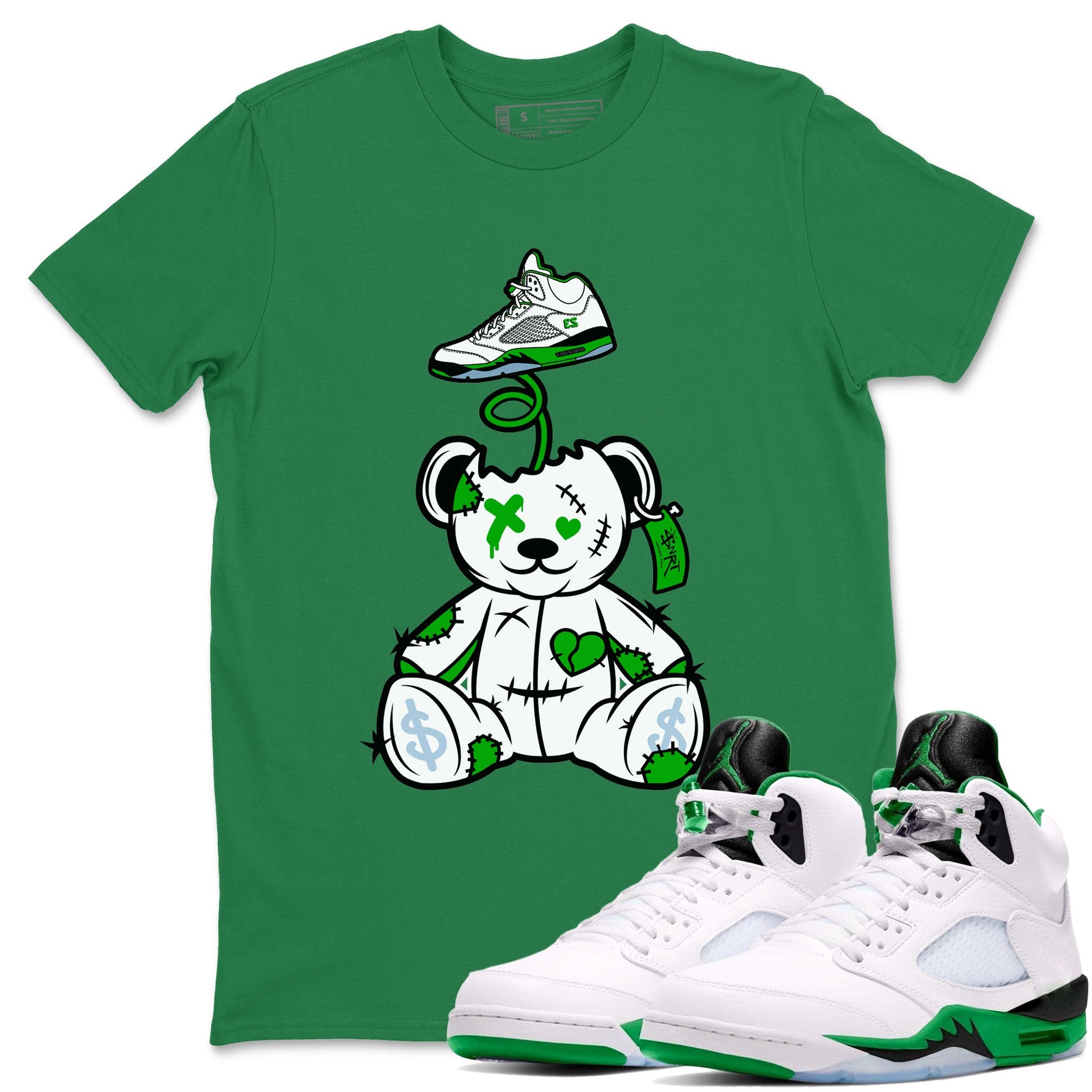 Jordan 5 Retro Lucky Green shirt to match jordans Surprise Teddy Bear sneaker tees Air Jordan 5 Lucky Green SNRT Sneaker Tees Unisex Sneaker Matching Clothes Kelly Green 1 T-Shirt