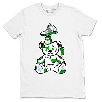 Jordan 5 Retro Lucky Green shirt to match jordans Surprise Teddy Bear sneaker tees Air Jordan 5 Lucky Green SNRT Sneaker Tees Unisex Sneaker Matching Clothes White 2 T-Shirt