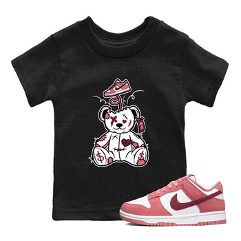 Dunk Valentine's Day shirt to match jordans Surprise Teddy Bear sneaker tees Dunks Valentine's Day SNRT sneaker release tees baby toddler Black 1 cotton Shirt