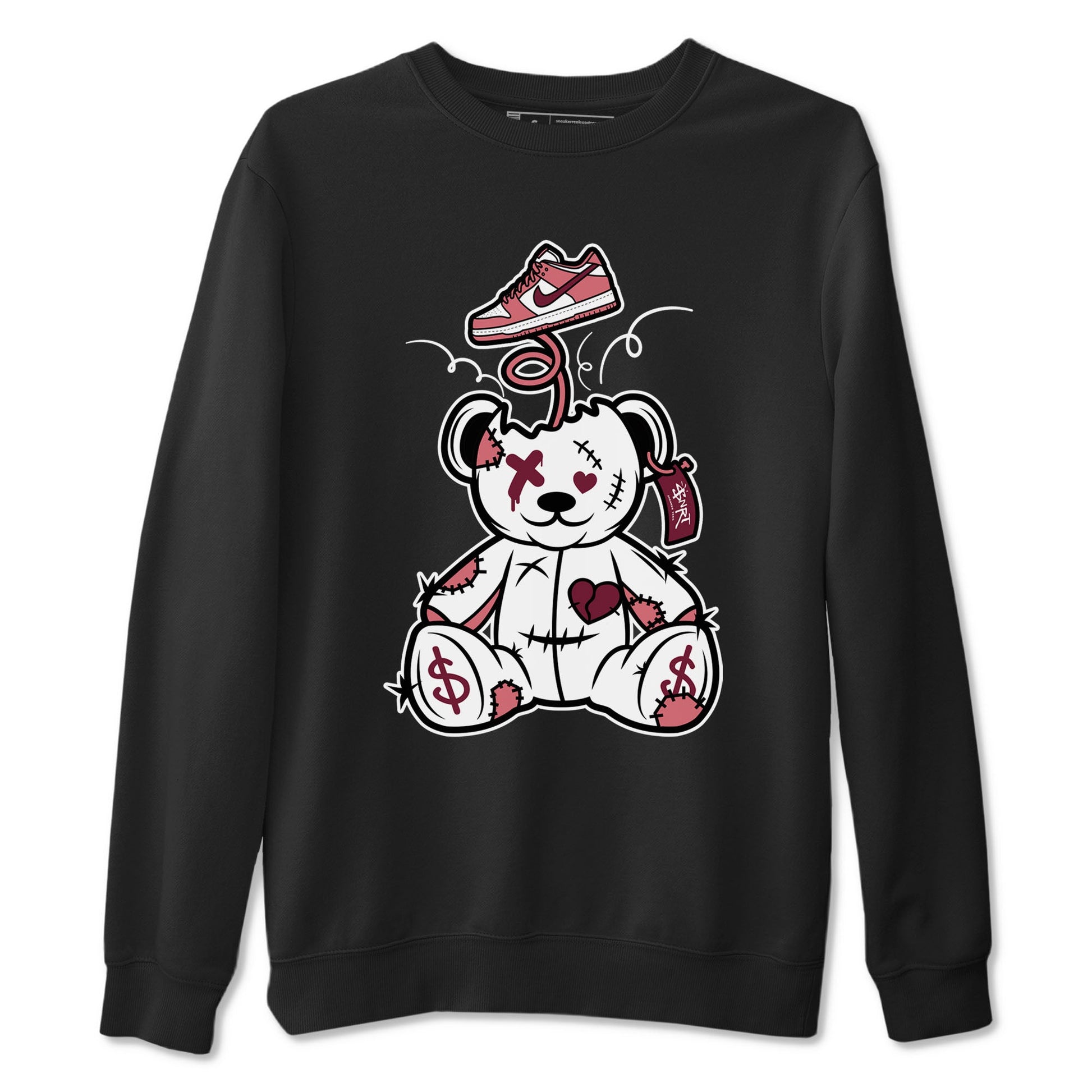 Dunk Valentine's Day shirt to match jordans Surprise Teddy Bear sneaker tees Dunks Valentine's Day SNRT sneaker Release Tees unisex cotton Black 2 crew neck shirt