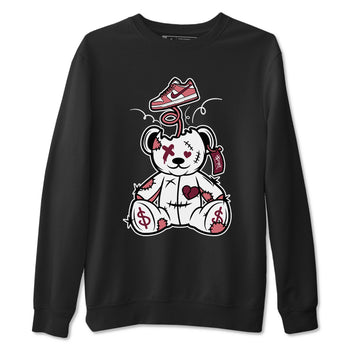 Dunk Valentine's Day shirt to match jordans Surprise Teddy Bear sneaker tees Dunks Valentine's Day SNRT sneaker Release Tees unisex cotton Black 2 crew neck shirt