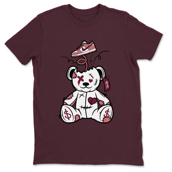 Dunk Valentine's Day shirt to match jordans Surprise Teddy Bear sneaker tees Dunks Valentine's Day SNRT sneaker Release Tees unisex cotton Maroon 2 crew neck shirt